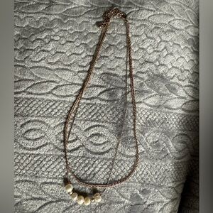 Rose Gold Pearl style necklace - double layer